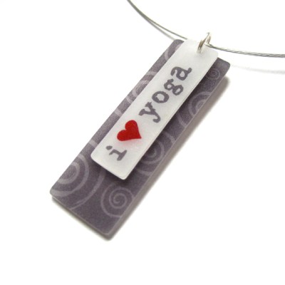 i heart yoga pendant